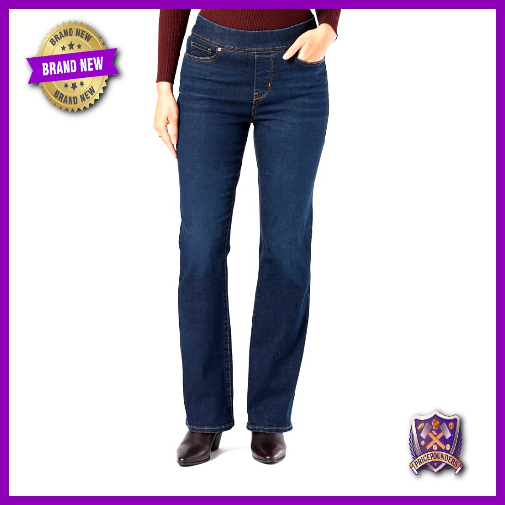 High Rise Bootcut Jeans With Tummy Control Stretch Denim Slim Fit